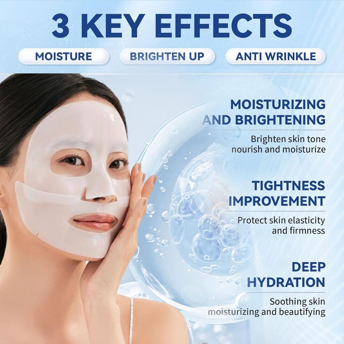 Deep Collagen Anti Wrinkle Lifting Mask, Collagen Mask, Deep Hydrating Firming Overnight Hydrogel Mask, Pore Minimizing, Elasticity Improvement(5PCS) Alura