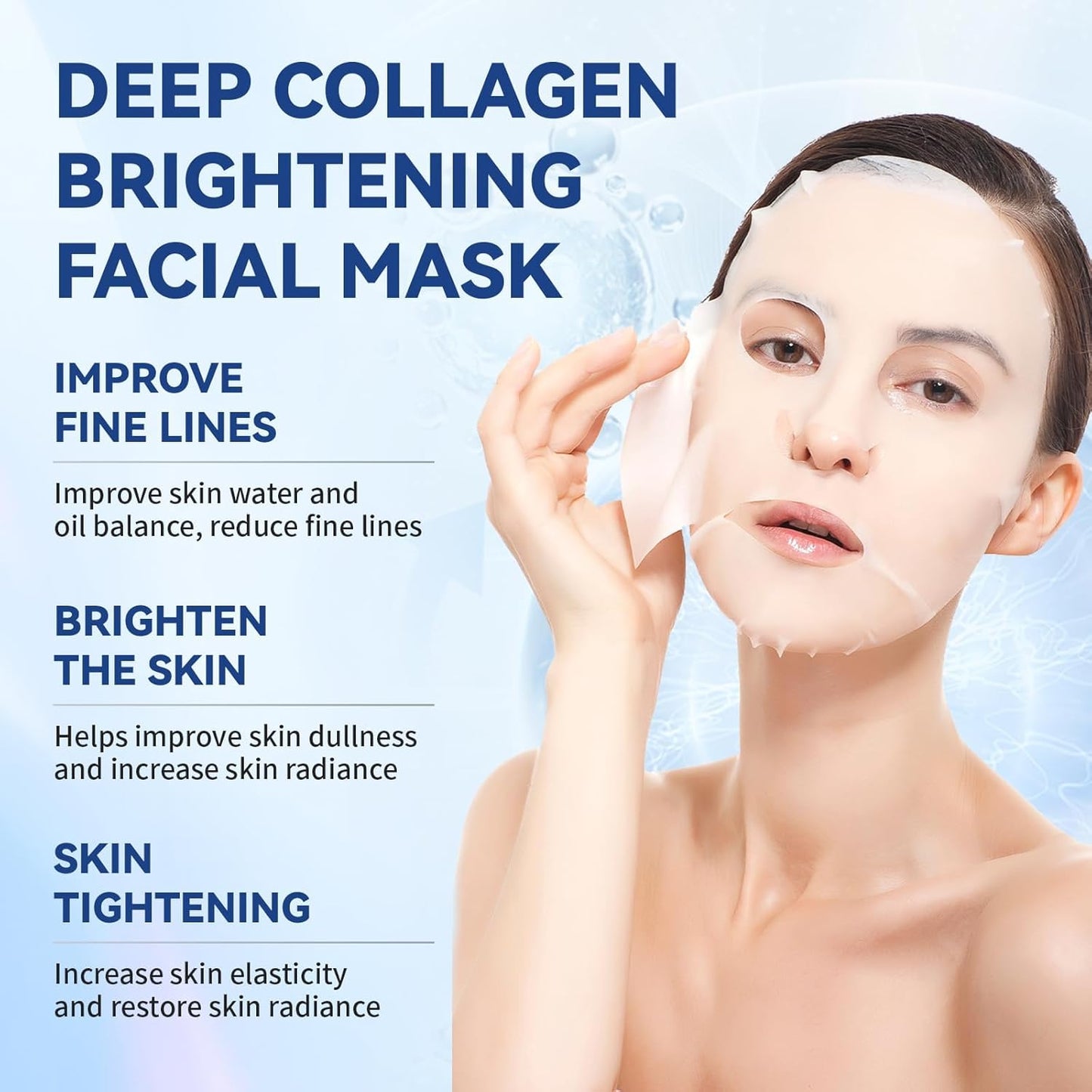 Deep Collagen Anti Wrinkle Lifting Mask, Collagen Mask, Deep Hydrating Firming Overnight Hydrogel Mask, Pore Minimizing, Elasticity Improvement(5PCS) Alura