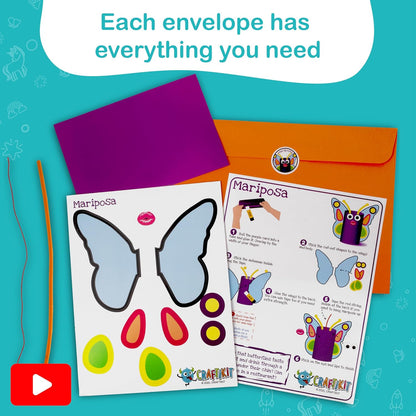 Craftikit® 20 Award-Winning Animal Toddler Arts and Crafts for Kids Ages 3-10 Years, All-Inclusive Animal Craft Kits, Fun Toddler Craft Box for Girls, Boys in Preschool Alura