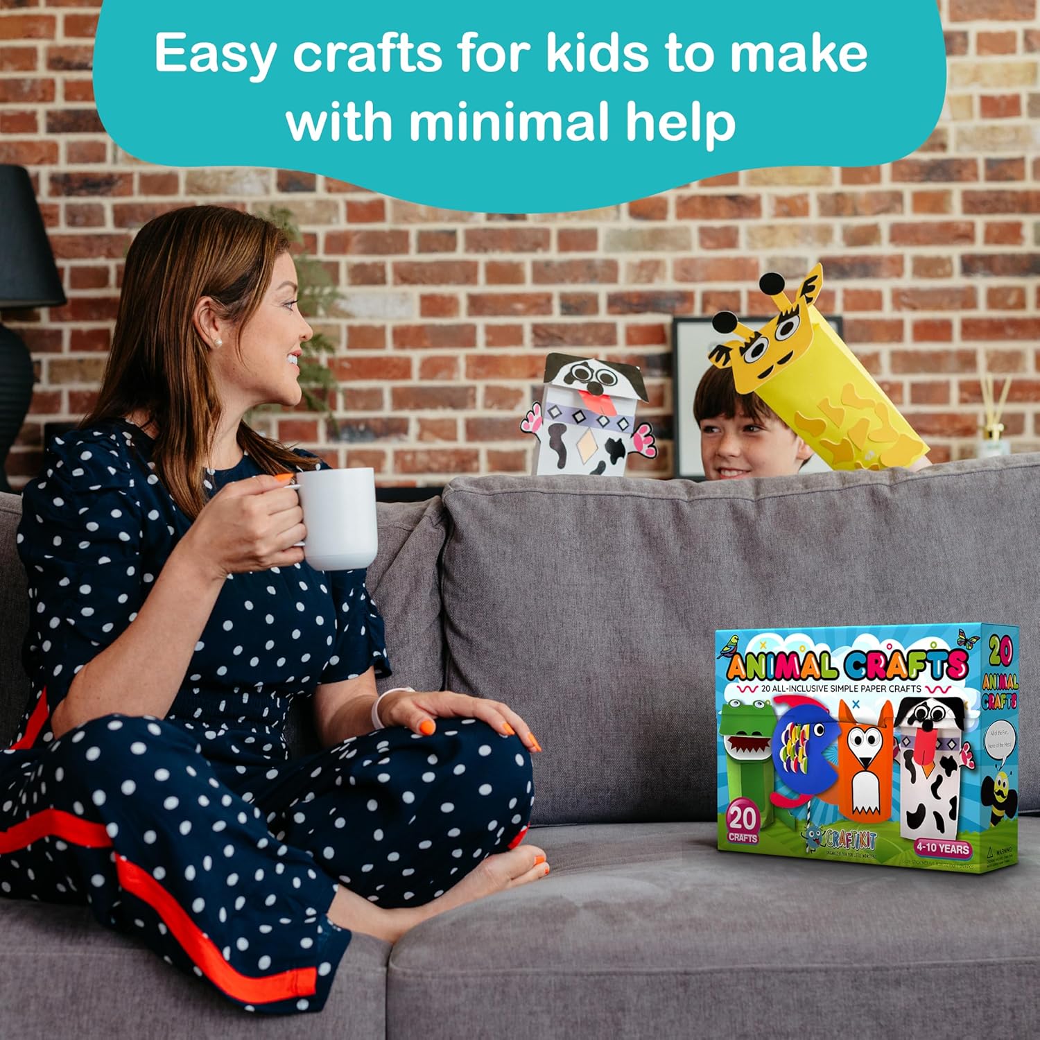 Craftikit® 20 Award-Winning Animal Toddler Arts and Crafts for Kids Ages 3-10 Years, All-Inclusive Animal Craft Kits, Fun Toddler Craft Box for Girls, Boys in Preschool Alura
